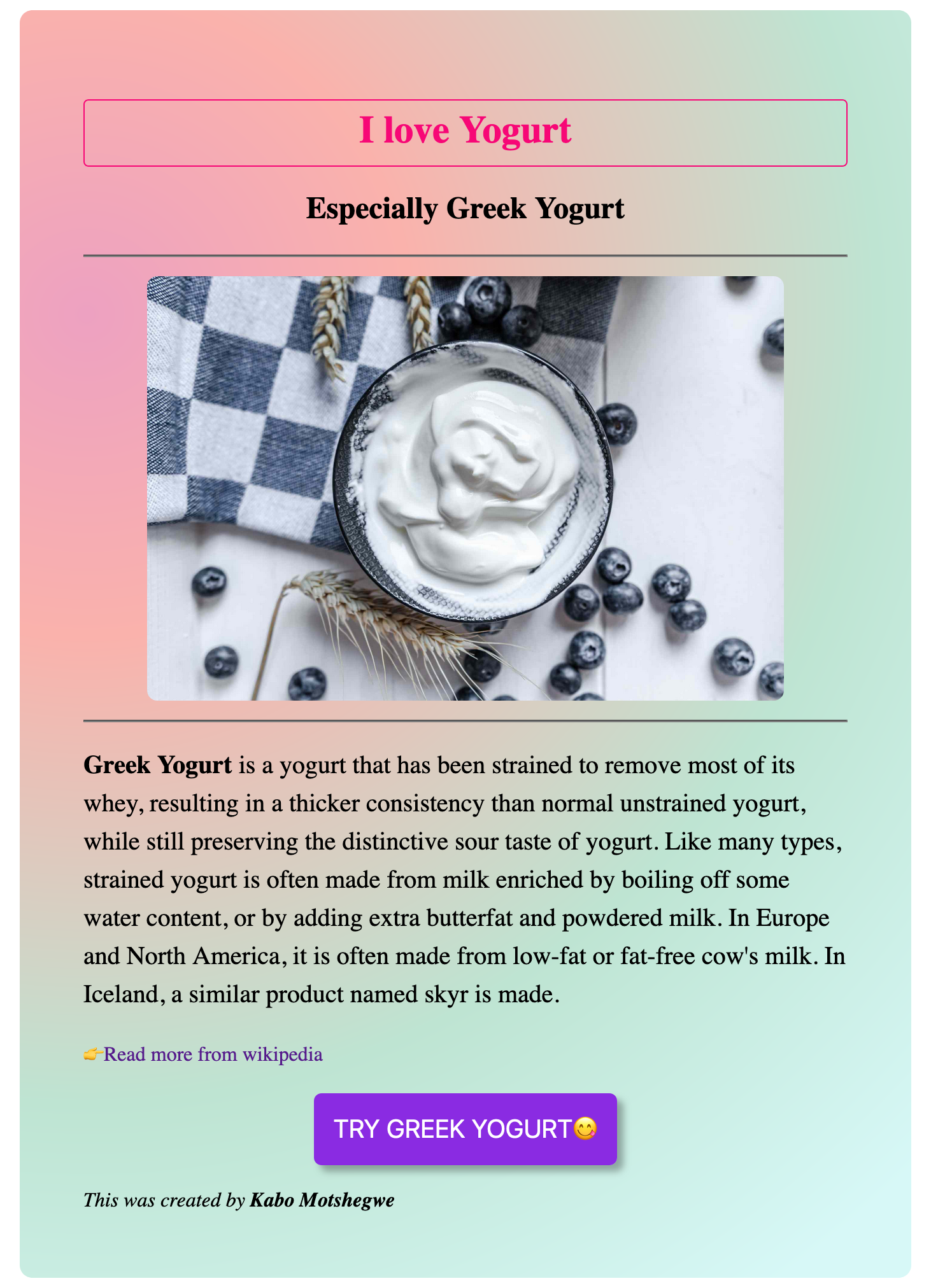 Yogurt project preview